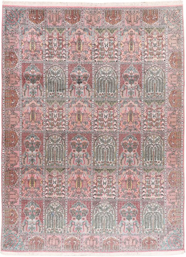 Kashmir Orientteppich 280 × 350 cm, Seide, handgeknüpft