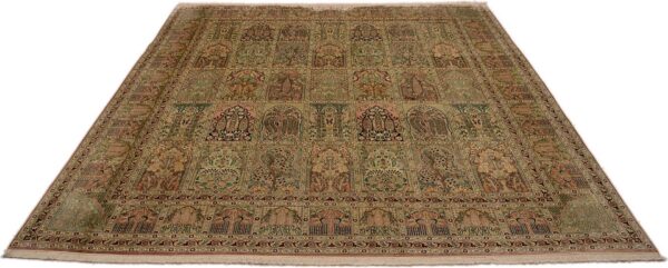 Kashmir Orientteppich 281 × 299 cm, Seide, handgeknüpft
