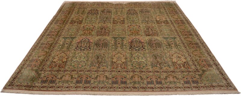 Kashmir Orientteppich 281 × 299 cm, Seide, handgeknüpft