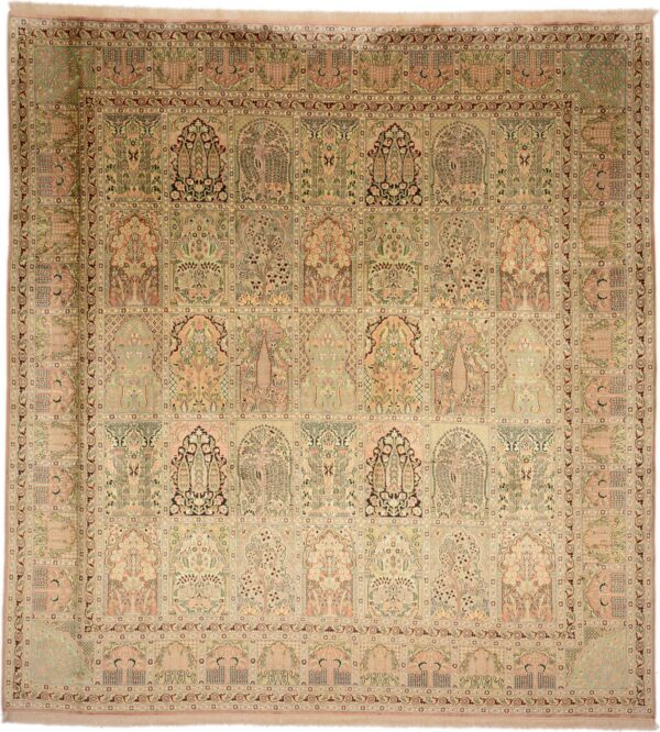 Kashmir Orientteppich 281 × 299 cm, Seide, handgeknüpft