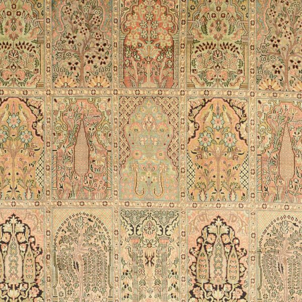 Kashmir Orientteppich 281 × 299 cm, Seide, handgeknüpft