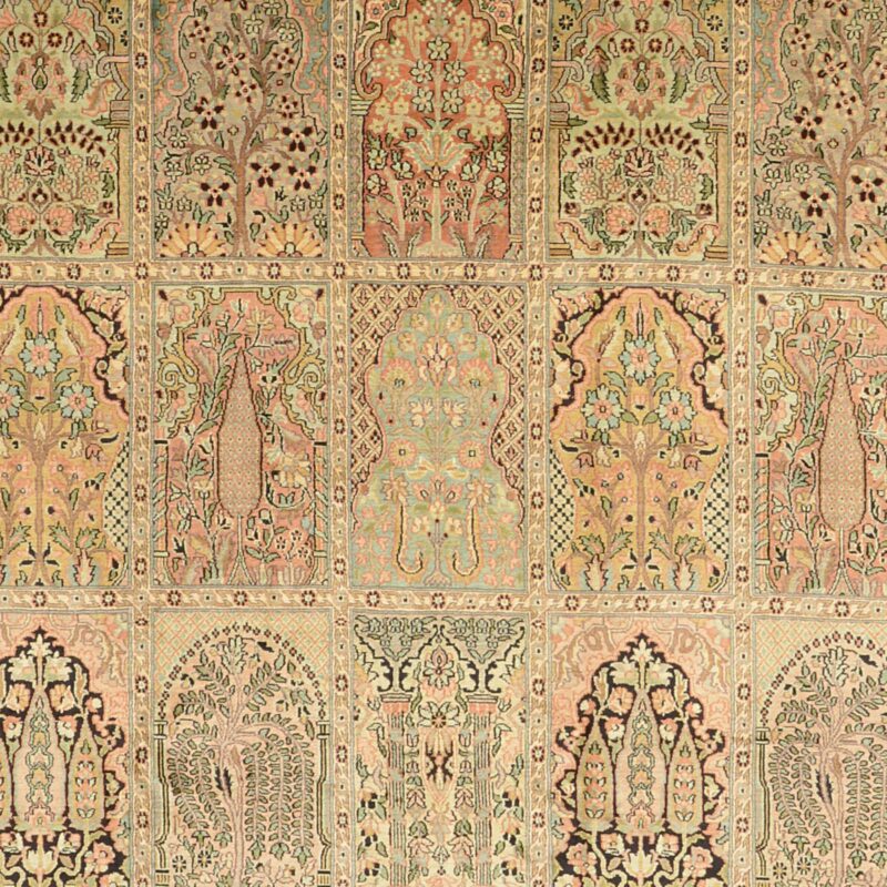 Kashmir Orientteppich 281 × 299 cm, Seide, handgeknüpft