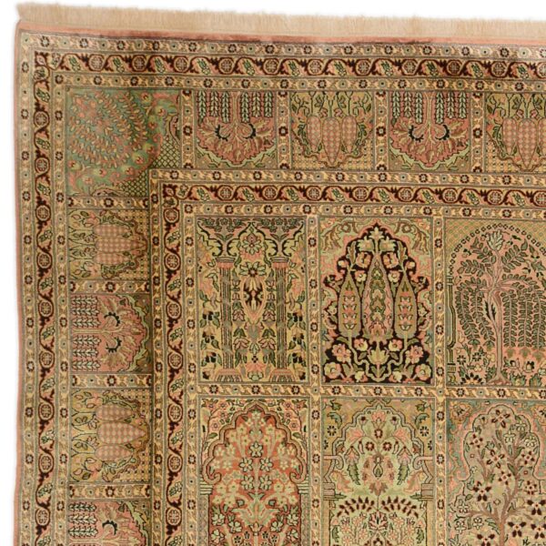 Kashmir Orientteppich 281 × 299 cm, Seide, handgeknüpft