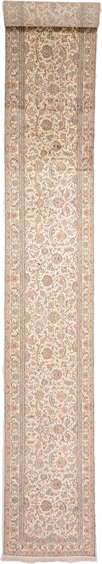 Kashmir Orientteppich 68 × 438 cm, Seide, handgeknüpft edel