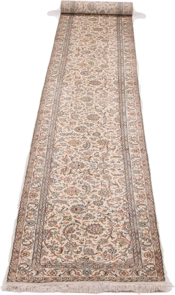 Kashmir Orientteppich 70 × 434 cm, Seide, handgeknüpft