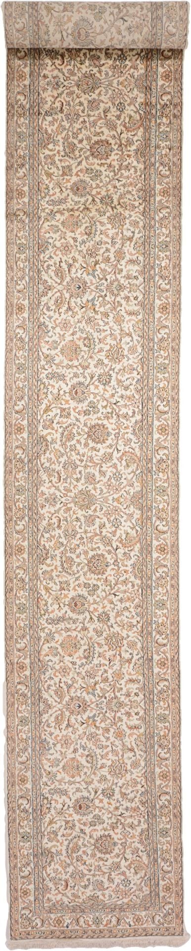 Kashmir Orientteppich 70 × 434 cm, Seide, handgeknüpft