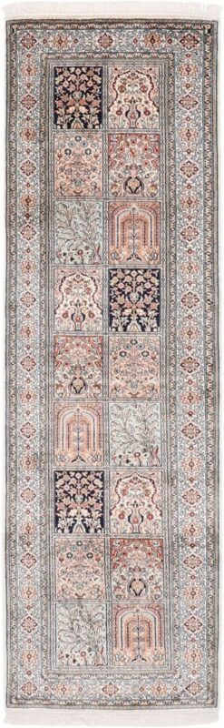 Kashmir Orientteppich 76 × 241 cm, Seide, handgeknüpft Indisch