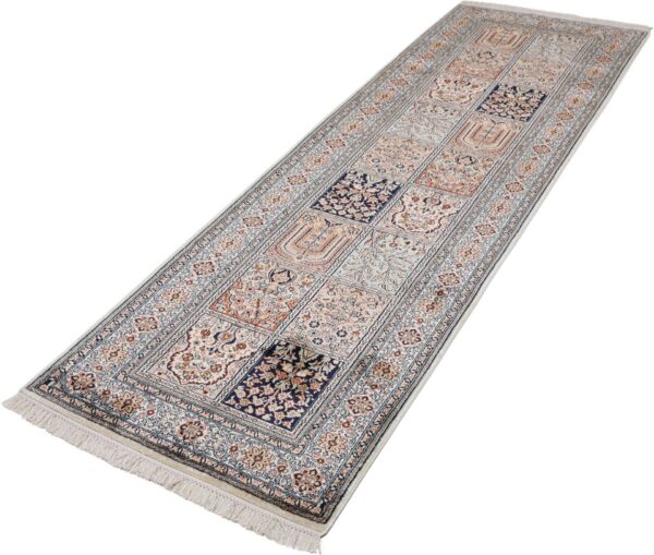 Kashmir Orientteppich 76 × 241 cm, Seide, handgeknüpft Indisch