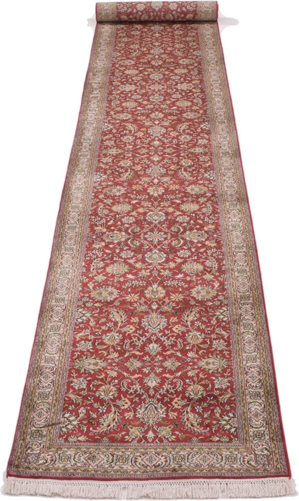 Kashmir Orientteppich 76 × 532 cm, Seide, handgeknüpft