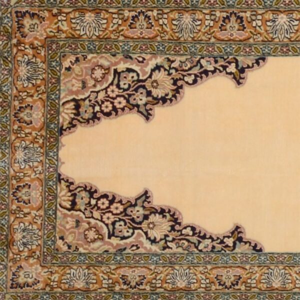 Kashmir Orientteppich 77 × 326 cm, Seide, handgeknüpft