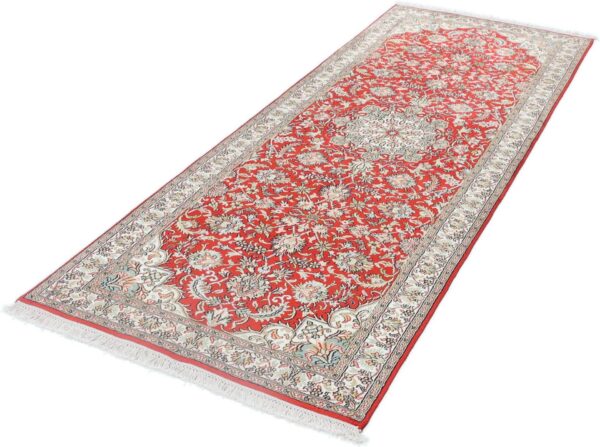 Kashmir Orientteppich 79 × 215 cm, Seide, handgeknüpft