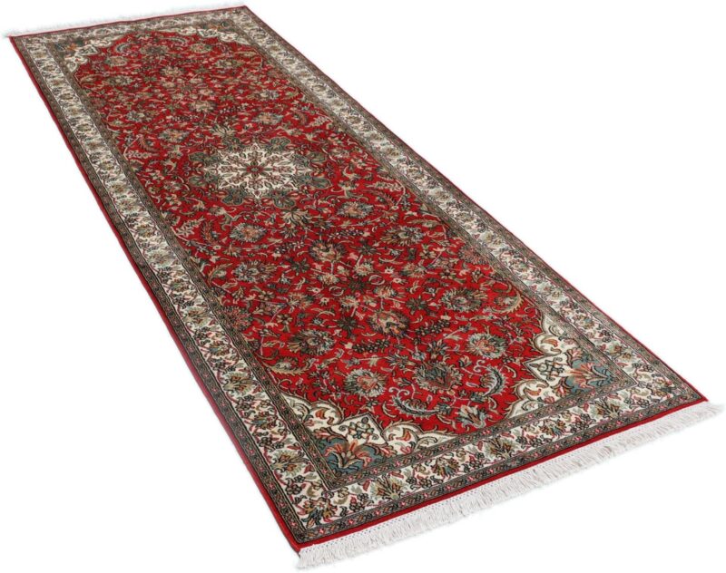 Kashmir Orientteppich 79 × 215 cm, Seide, handgeknüpft