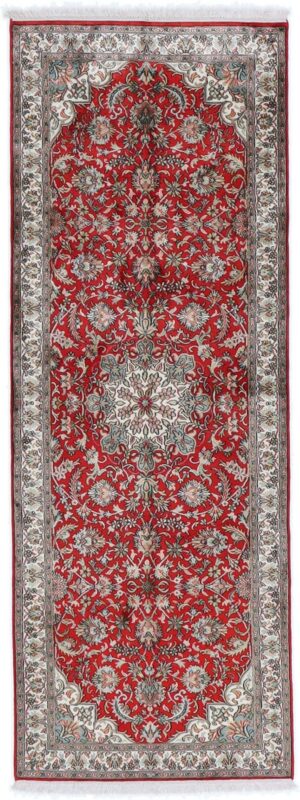 Kashmir Orientteppich 79 × 215 cm, Seide, handgeknüpft