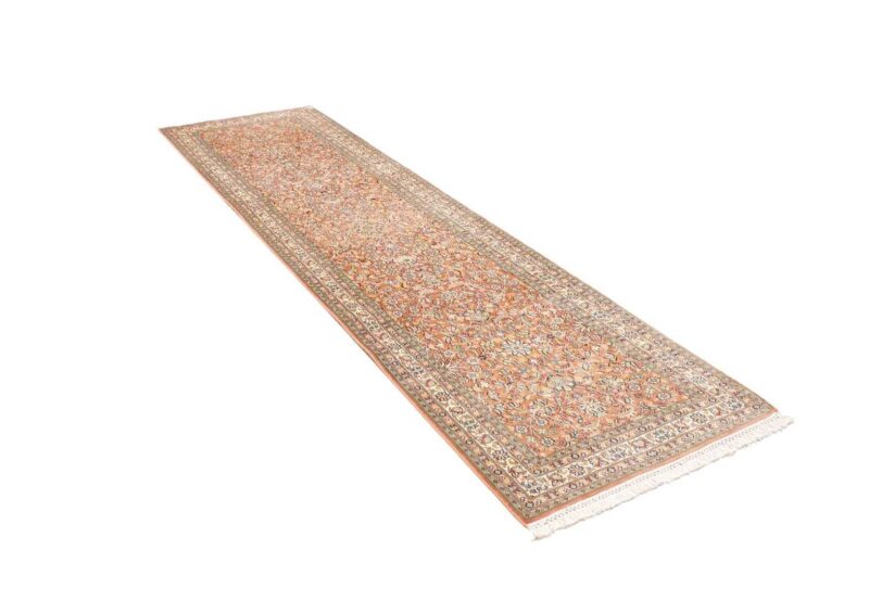 Kashmir Orientteppich 80 × 295 cm, Seide, handgeknüpft