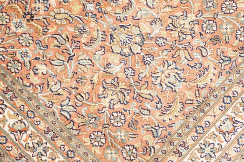 Kashmir Orientteppich 80 × 295 cm, Seide, handgeknüpft