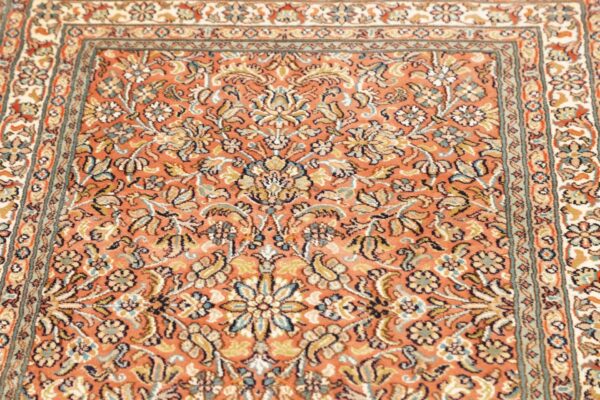Kashmir Orientteppich 80 × 295 cm, Seide, handgeknüpft