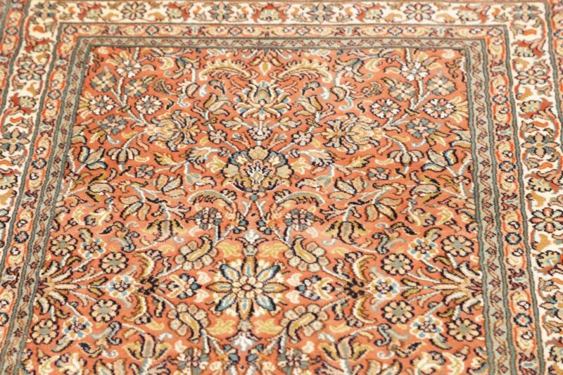 Kashmir Orientteppich 80 × 295 cm, Seide, handgeknüpft