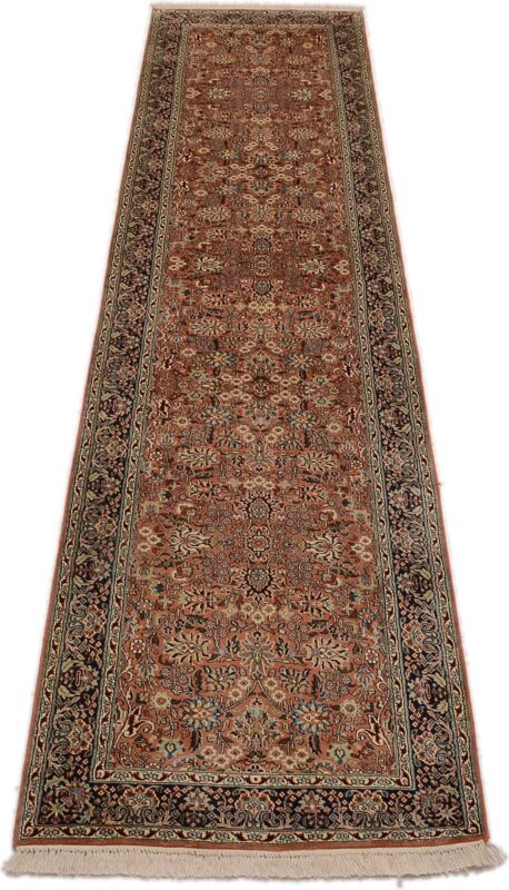 Kashmir Orientteppich 80 × 340 cm, Seide, handgeknüpft Luxus