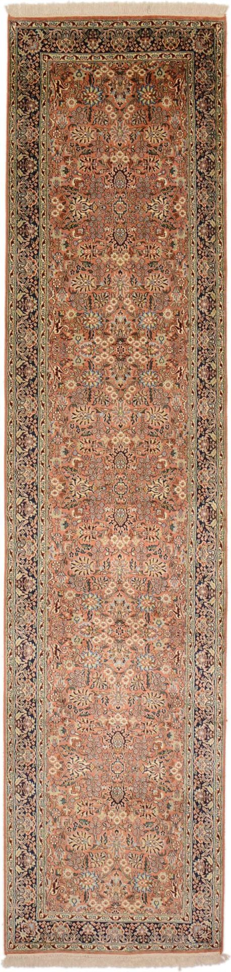 Kashmir Orientteppich 80 × 340 cm, Seide, handgeknüpft Luxus