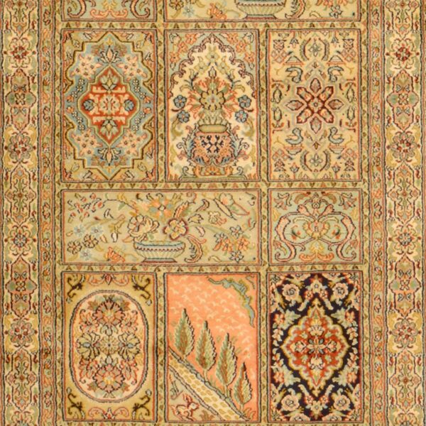 Kashmir Orientteppich 81 × 312 cm, Seide, handgeknüpft