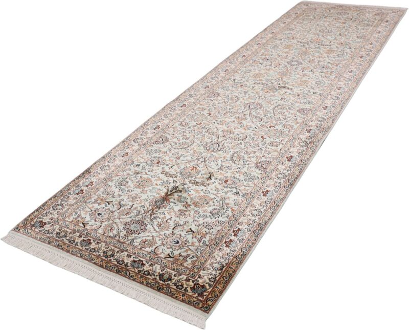 Kashmir Orientteppich 83 × 303 cm, Seide, handgeknüpft