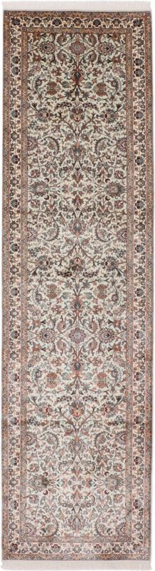 Kashmir Orientteppich 83 × 303 cm, Seide, handgeknüpft