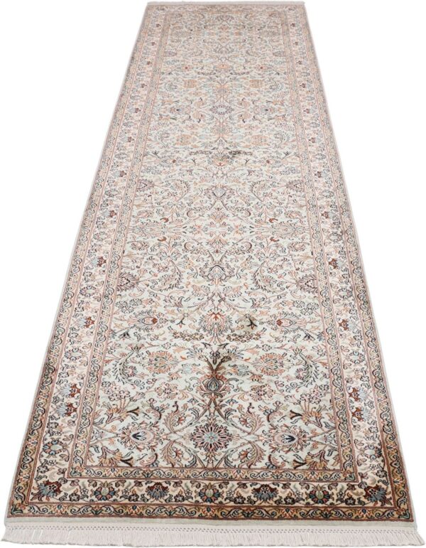 Kashmir Orientteppich 83 × 303 cm, Seide, handgeknüpft