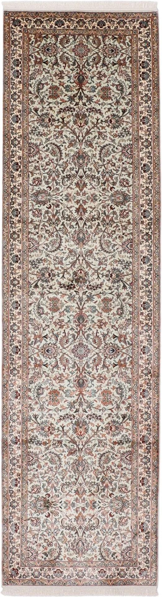 Kashmir Orientteppich 83 × 303 cm, Seide, handgeknüpft