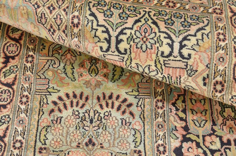Kashmir Orientteppich 83 × 306 cm, Seide, handgeknüpft