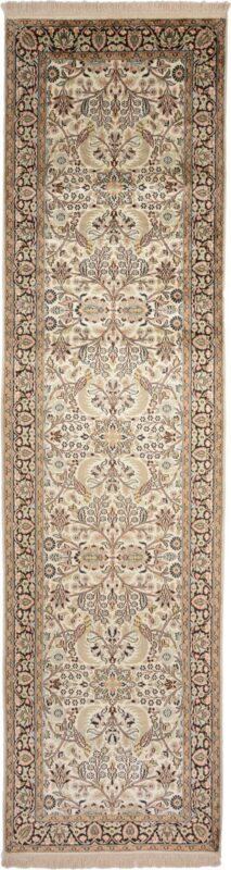 Kashmir Orientteppich 83 × 312 cm, Seide, handgeknüpft