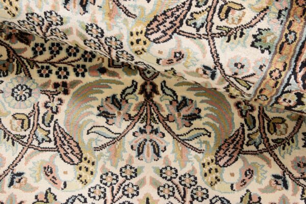 Kashmir Orientteppich 83 × 312 cm, Seide, handgeknüpft
