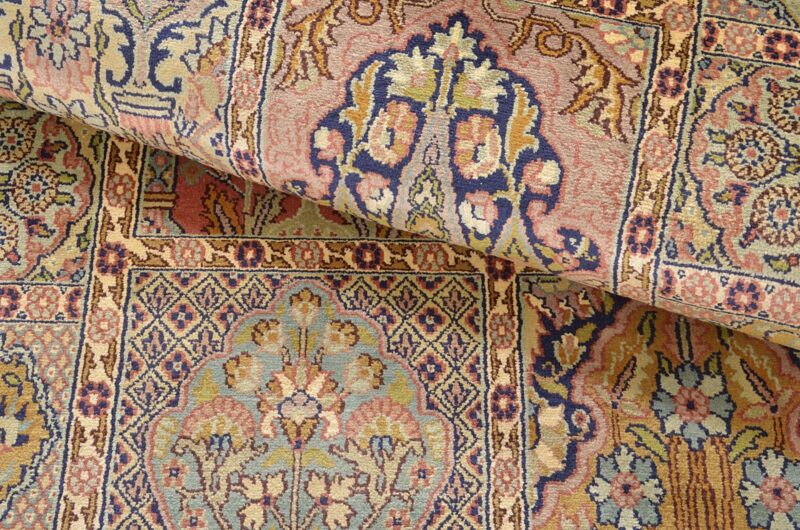 Kashmir Orientteppich 88 × 303 cm, Seide, handgeknüpft