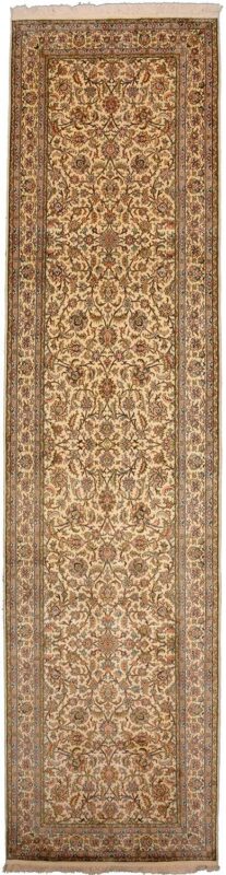 Kashmir Orientteppich 95 × 377 cm, Seide, handgeknüpft Läufer