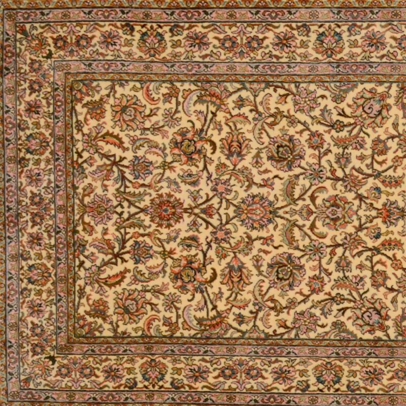 Kashmir Orientteppich 95 × 377 cm, Seide, handgeknüpft Läufer