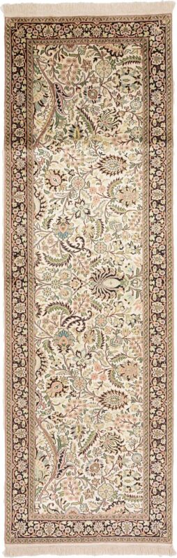 Kashmir Orientteppich 96 × 295 cm, Seide, handgeknüpft