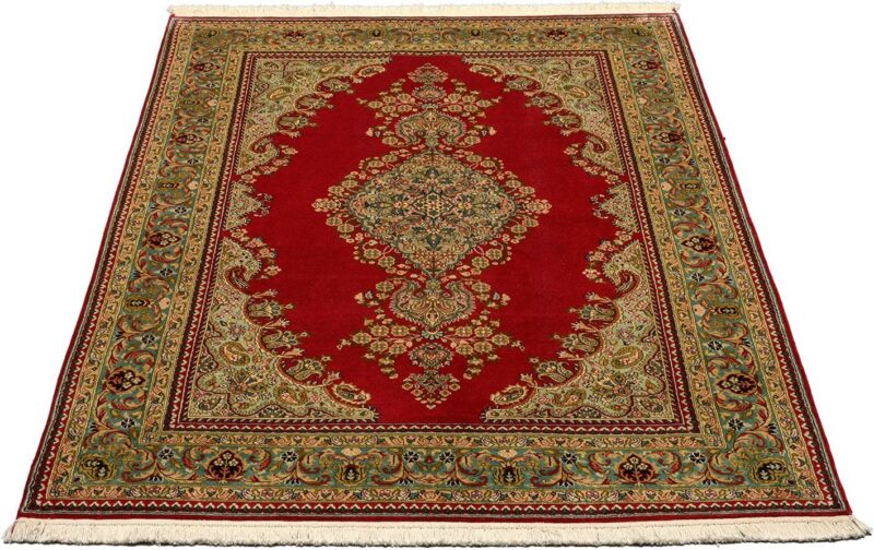 Kaschmirseide Orientteppich 137 × 197 cm, Seide, handgeknüpft edel
