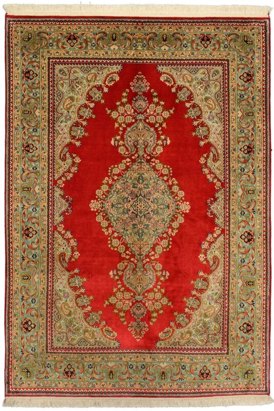 Kaschmirseide Orientteppich 137 × 197 cm, Seide, handgeknüpft edel
