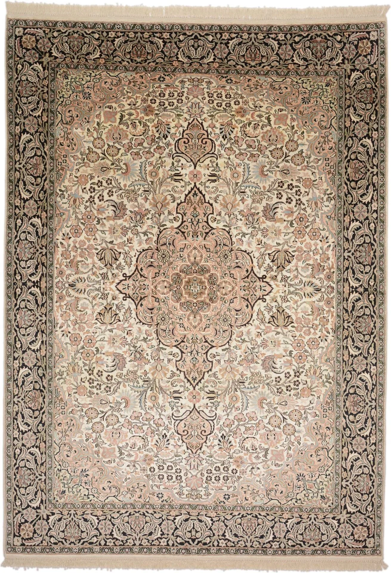 Kaschmirseide Orientteppich 188 × 264 cm, Seide, handgeknüpft