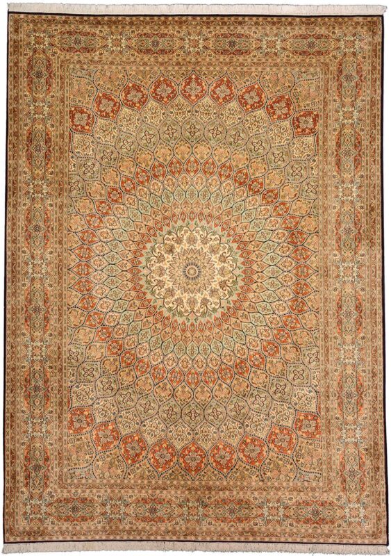 Kaschmirseide Orientteppich 205 × 282 cm, Seide, handgeknüpft