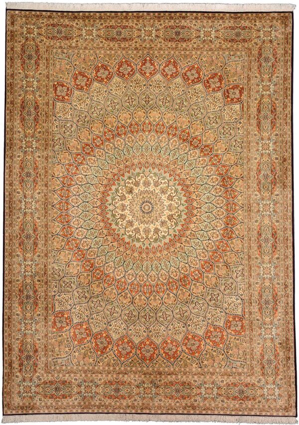 Kaschmirseide Orientteppich 205 × 282 cm, Seide, handgeknüpft