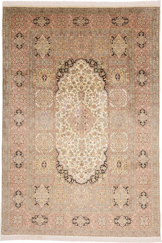 Kaschmirseide Orientteppich 210 × 305 cm, Seide, handgeknüpft