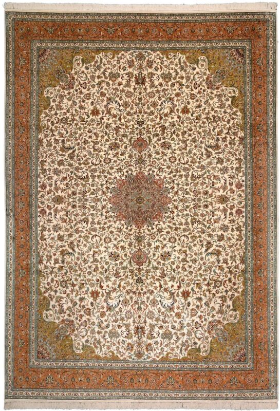 Kaschmirseide Orientteppich 240 × 331 cm, Seide, handgeknüpft
