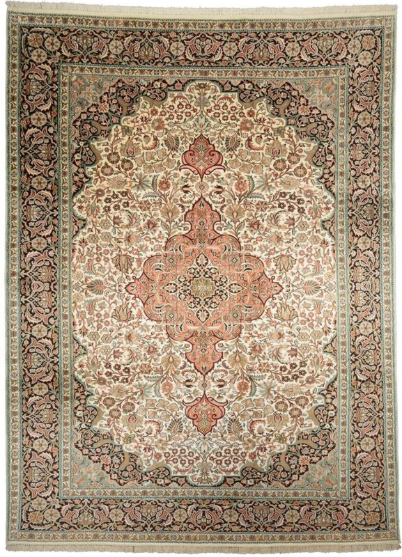 Kaschmirseide Orientteppich 270 × 366 cm, Seide, handgeknüpft fein