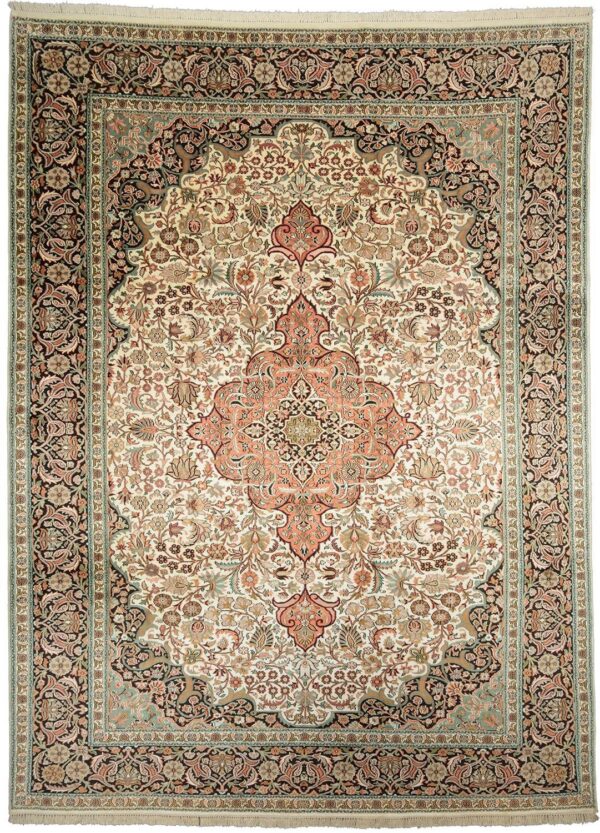 Kaschmirseide Orientteppich 270 × 366 cm, Seide, handgeknüpft fein