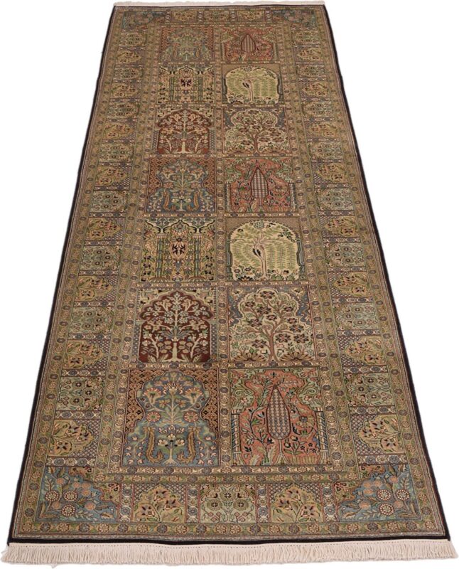 Kaschmirseide Orientteppich 94 × 308 cm, Seide, handgeknüpft Indien