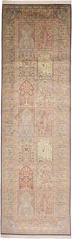 Kaschmirseide Orientteppich 94 × 308 cm, Seide, handgeknüpft Indien