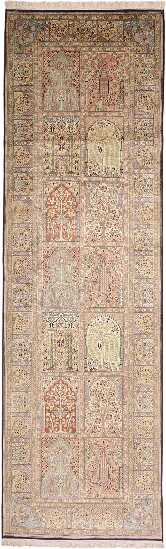 Kaschmirseide Orientteppich 94 × 308 cm, Seide, handgeknüpft Indien