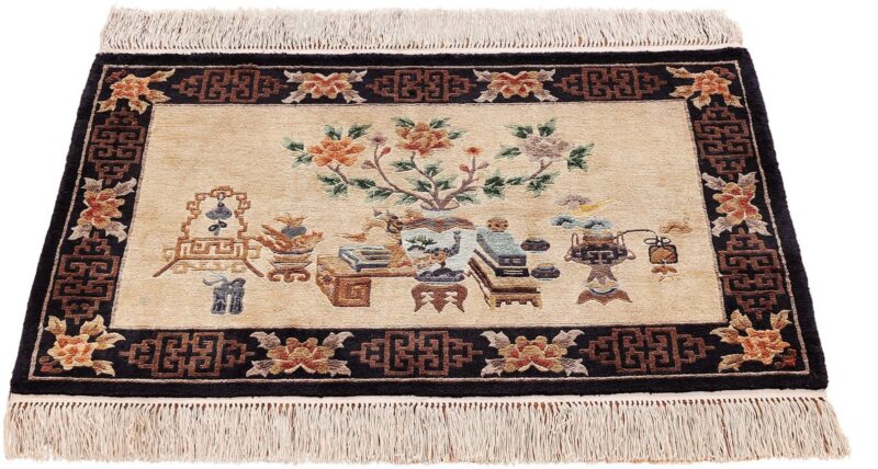 Peking Orientteppich 60 × 93 cm, Seide, handgeknüpft