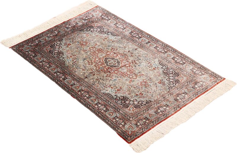 Peking Orientteppich 62 × 91 cm, Seide, handgeknüpft filigran
