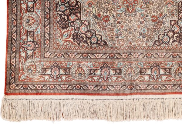Peking Orientteppich 62 × 91 cm, Seide, handgeknüpft filigran